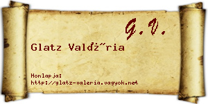 Glatz Valéria névjegykártya
